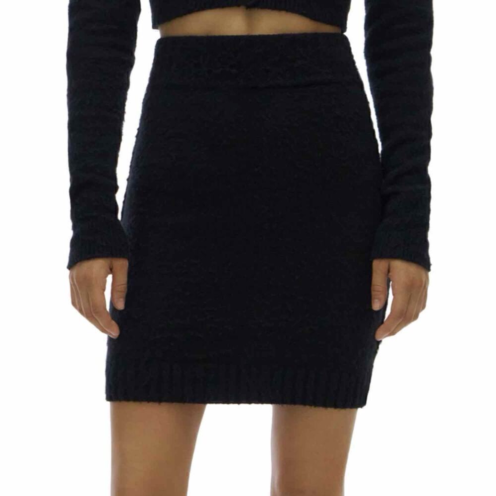Helmut Lang Brushed Skirt Cloud Size Medium Black